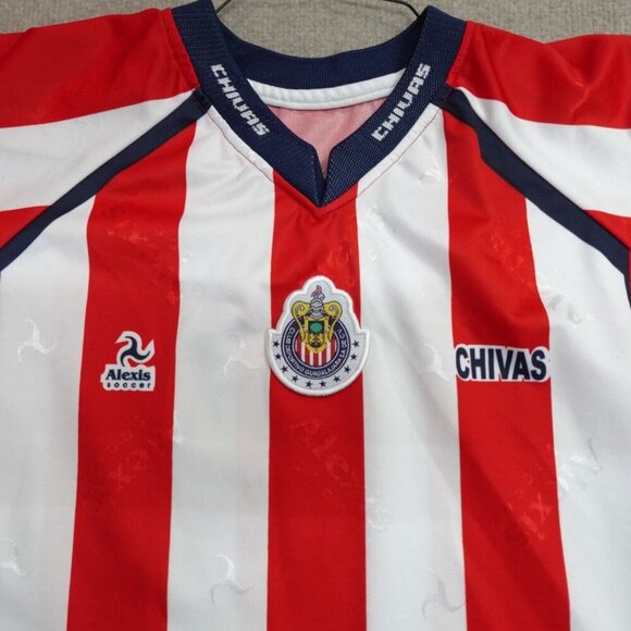 Vintage Chivas Guadalajara Soccer Jersey XL Red White Alexis - Picture 1 of 10
